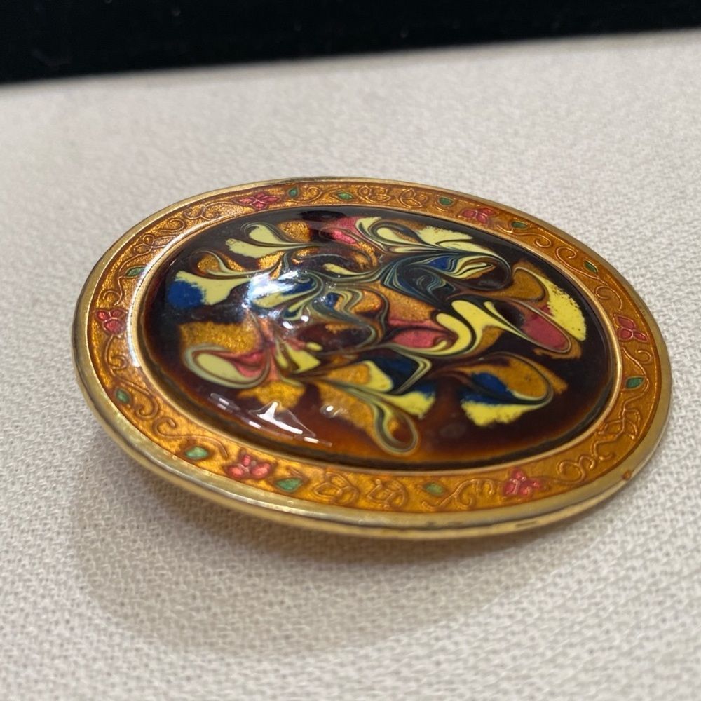 Vintage Abstract Enamel Brooch - Picture 9 of 14